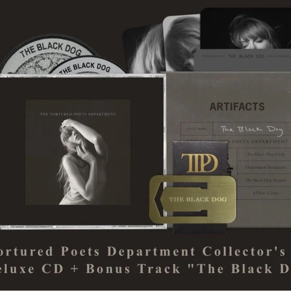 Taylor Swift TTPD The Black Dog Collectors CD with Artifacts NWT - Picture 2 of 2